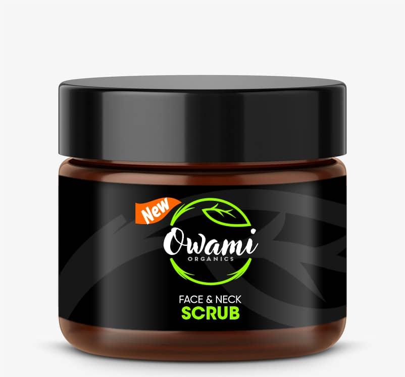 African Black Soap Face And Neck Scrub.