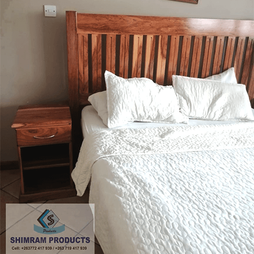 Teak Headboard, Pedestals And Luggage Rack